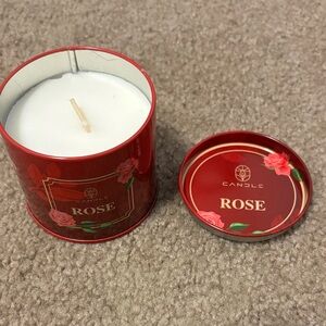 Rose Scented Candle in Red Tin